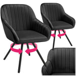 TecTake® Lot de 2 Chaises de Salle à Manger Pivotantes Modernes Fauteuil Salon Velours Chaise Rembourrée Confortable Chaise Design Meuble Salon pour Salle à Manger, Salon, Coiffeuse, Chambre, Cuisine