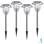 Aigostar - lampe de jardin solaire à led 6500K lampadaire en acier 4 pièces