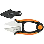 Fiskars Pinces à Herbes, Longueur : 12,9 cm, Lames en Acier Inoxydable/Manches en Plastique, Noir/Orange, Solid, SP-220, 1063326