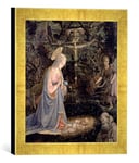 'Encadré Image de Fra Filippo Lippi "The Adoration of the Child with St. John the Baptist And St. Rome Auld of Ravenna c.1463, d'art dans le cadre de photos, 30 x 30 cm fait main de qualité, or Raya