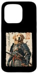 Coque pour iPhone 15 Pro Samurai Dog Warrior Japanese Ukiyo-e Œuvre d'art Chien Samouraï