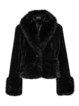 Adina Fake Fur Jacket - Black