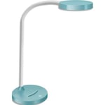 CEP Lampe bureau Flex. Bras flexible en métal gainé, tête orientable. Variateur d'intensité. Vert d'eau