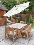 Glamhaus Tilting Cream Garden Table Parasol Umbrella 2.7M