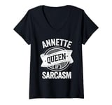 Womens ANNETTE Cute Queen Of Sarcasm ANNETTE Name V-Neck T-Shirt