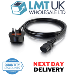 2m Power Cable UK 3 Pin Plug to IEC C13 Kettle Lead Computer Mains Cable ⭐⭐⭐⭐⭐