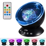 lqgpsx Ocean Wave Projector Led Night Light Built In Music Player Remote Control 7 Light Cosmos Star For Kid Bedroom