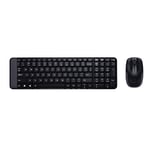 Logitech MK220 Compact Wireless Keyboard and Mouse Combo for Windows, QWERTY Portuguese Layout - Black