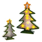 DRW Sapin de Noël en métal avec lumières de 32 cm