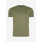 T-shirt Fred Perry  T-shirt Ringer - vert couronne de laurier