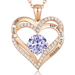 CDE 925 Sterling Silver June Birthstone Pendant Necklace for Women Rose Gold Plated Forever Love Heart Necklaces Jewellery Anniversary/Birthday Gifts for Her/Mum/Wife