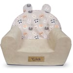 Flumi - Fauteuil enfant avec oreilles beige + nounours