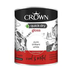 Crown Pure Brilliant White Paint Gloss Interior Exterior Wood and Metal 2.5L