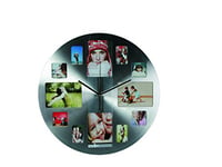 Out of the Blue 79/3129 Horloge Murale en Aluminium avec 12 Cadres Photos