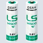 2 x  LS14500 Lithium Battery ER14505 (3.6V AA size)