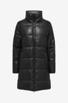 Only - Kappa onlElsie Faux Leather Puffer Coat - Svart