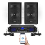 SL 12" Bluetooth PA Speakers and Amplifier FPL1000 MP3 Mobile DJ Party System