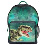 Depesche 12476 Dino World Dos pour Enfants en Gris avec Motif T-Rex, Sac avec Bretelles réglables, Noir