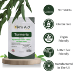 TURMERIC Tablets 1500mg HIGH STRENGTH with Black Pepper 90 Pack MADE IN UK