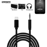 Câble auxiliaire de pour iPhone 7-8,câble lightning audio de 3,5 mm (1 m) mâle vers mâle pour chaîne Hi-Fi ou auto-radio a139