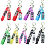 Prime Drink Bottle Keychain, 9 Pack 7cm Large Prime Drink Bottle Style Metal/Rubber Keychain/Keyring för väskor, nyckelset, etc.