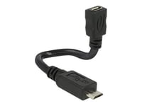 Delock Otg Shapecable - Usb-Forlengelseskabel - Micro-Usb Type B (Hunn) Til Micro-Usb Type B (Hann) - Usb 2.0 Otg - 15 Cm - Svart