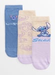 Disney Lilo & Stitch Ankle Socks 3 Pack 3-5.5 Blue female