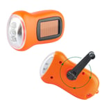 Orange Mini LED Handvevlampa, Solcellslampa Nödhandvevdynamo Kraftfull Energisparande Ficklampa