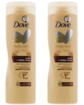 2x Dove Body Love Visible Glow Self Tanning Lotion medium to dark 400 ml