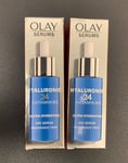 2x Olay Serums | Hyaluronic 24 + Vitamin B5 | Ultra Hydrating - Day Serum | 40ml