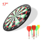 Benkeg Dartboard - 17inch Plastic Dartboard Dart Board Game Set with 6 Magnetic Darts for Competition Family Entertainment