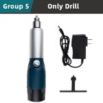 Mini perceuse électrique sans fil 12V,batterie au lithium,graveur,aste,Dremel,outil lointain,vitesse variable,coupe,meulage - Type Group 5