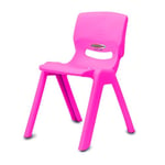 Jamara- Chaise pour Enfant Smiley-Capacité : jusqu'à 100 kg Empilable-en Plastique Robuste-Convient pour l'intérieur et l'extérieur, 460584, Rose Bonbon