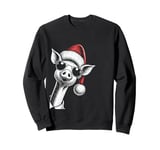 Pig Christmas Santa Hat Pajama Funny Pig Xmas Sweatshirt