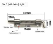 Loquet de 2,2 de baril de sécurité en métal à ressort en acier inoxydable,loquets à ressort argentés,charnières d'armoire de porte,quincaillerie pour la maison - Type 3-hole-R #A