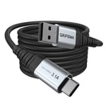 GRIFEMA Cable USB C [2m], USB C vers USB Charge Rapide 3.1A QC3.0, Câble Tressé en Nylon pour iPhone 16/15, Samsung S22/S21/S20, Huawei, Google Pixel, Xiaomi et Plus