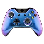 eXtremeRate Coque Avant de Remplacement pour Xbox One Standard Manette, Coque Avant Customisé pour Xbox One Standard Manette avec ou sans Prise Casque 3,5 mm, Caméléon Bleu Violet