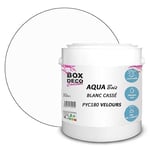 BOX DECO COULEURS Peinture meuble bois acrylique aspect velours-satin Aqua Bois - 2,5L, Blanc Cassé