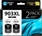 Cartouche D¿Encre Compatible Pour Hp 903 Xl 903Xl (2 Xl Noir Pack) Avec Système De Puce Avancée Pour Officejet 6950 All-In-One Officejet Pro 6960 6970 All-In-One