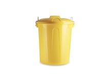 DRW Poubelle communauté jaune litres poignées avec couvercle encastré de 51 litres 47 x 43,5 x 56 cm