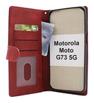 Zipper Standcase Wallet Motorola Moto G73 5G (Röd)