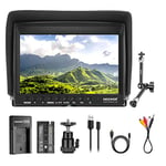 Neewer F100 7 Inch Camera Field Monitor Video Assist Slim IPS 1280x800 HDMI Input 1080p with 2600mAh Li-ion Battery/USB Charger, Magic Arm for DSLR Cameras, Stabilizer, Film Video Making Rig