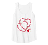 Womens Cute Womens Intertwined Heart Chain Love Lock Valentine' Day Tank Top