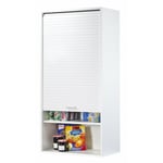 Beaux Meubles Pas Chers - Meuble de Cuisine Haut Blanc 3 Tablettes 1 Rideau Larg 60 h 123.6 p 35 cm