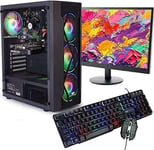 Veno Scorp GAMING PC Bundle Intel Core i7 2600 16GB Ram, 24" Full HD Led Monitor 512GB SSD + 1TB HDD 4GB GRAPHICS CARD Windows 10 Gaming PC USB 3.0