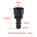 Raccord de tuyau d'arrosage en plastique,raccord de tuyau d'irrigation,connecteur cannelé,filetage mâle femelle,1/2,3/4,1/2,1 pouce,16mm,20mm,25mm - Type 3I4 inch to 20mm #A