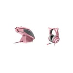 Razer Viper Ultimate avec Station de Charge - Souris Gaming sans Fil (ambidextre, câblée avec capteur Optique) Quartz & Kraken Kitty Edition - Casque USB avec Oreilles de Chat Compatible Chroma