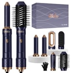 UKLISS 6 in 1 Hot Air Styler, Hair Dryer Fast Drying 1000W, Hot Air Brush Set with Auto Air Hair Curler Wand, Volumizer, Round Brush, Hair Straightener Brush, Gift Sets for Women, Wife, Family