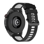 Garmin Vivoactive 4 / Galaxy Watch 46mm - Silikon armband 22mm - Svart/Vit