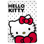 Franco Sanrio Hello Kitty - Parure de lit à Pois Super Douce en Peluche - 157,5 x 228,6 cm - Produit sous Licence Officielle